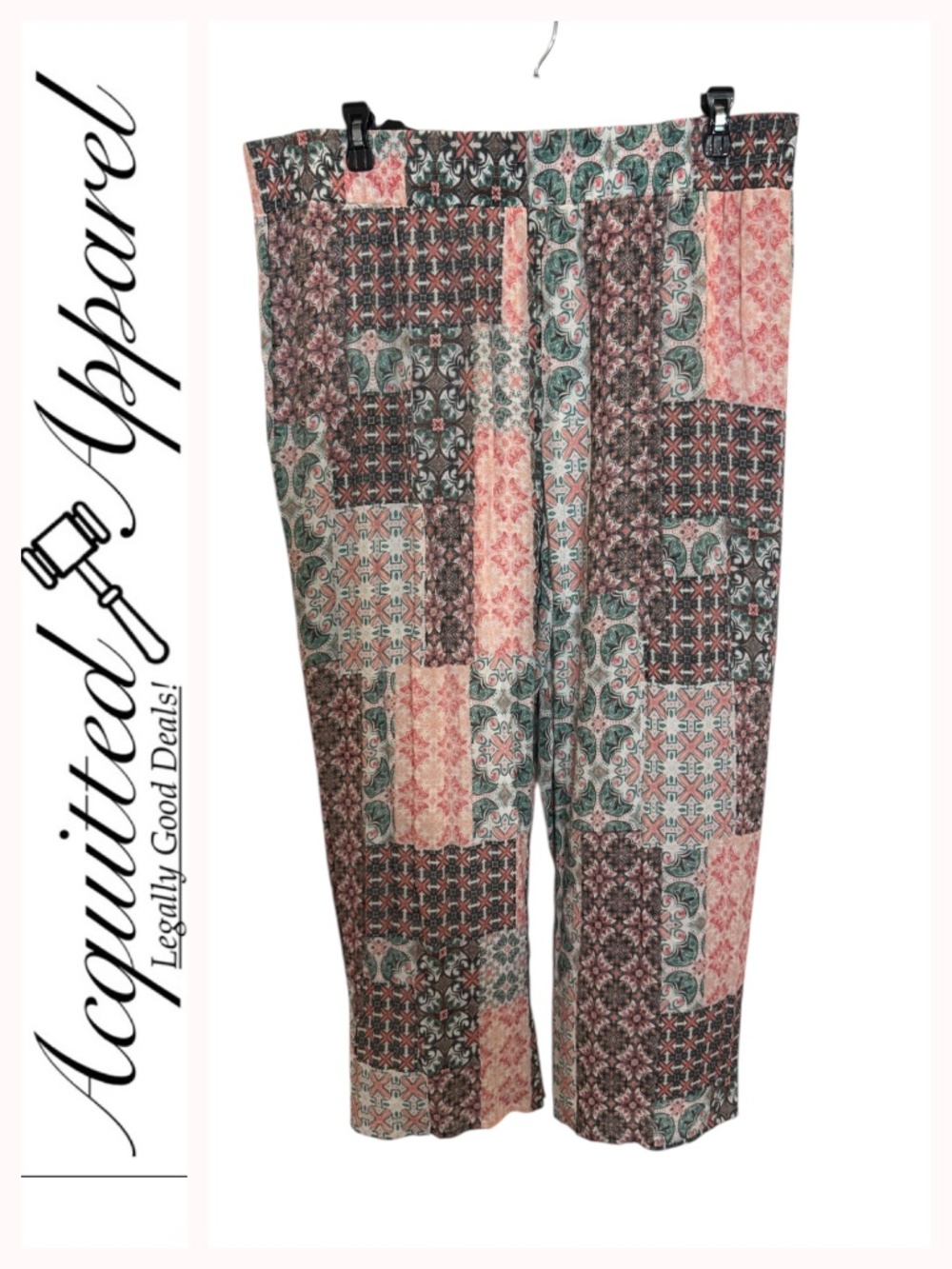 New Directions Curve Patchwork Wide LegLoose Baggy Lined Pants